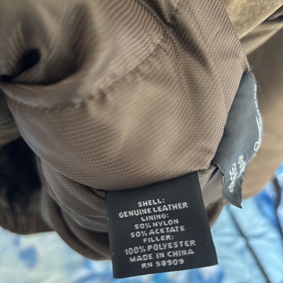 Roundtree & Yorke Men’s Genuine Leather Zip Up Jacket Size LT 9/10 Condition - Picture 8 of 8